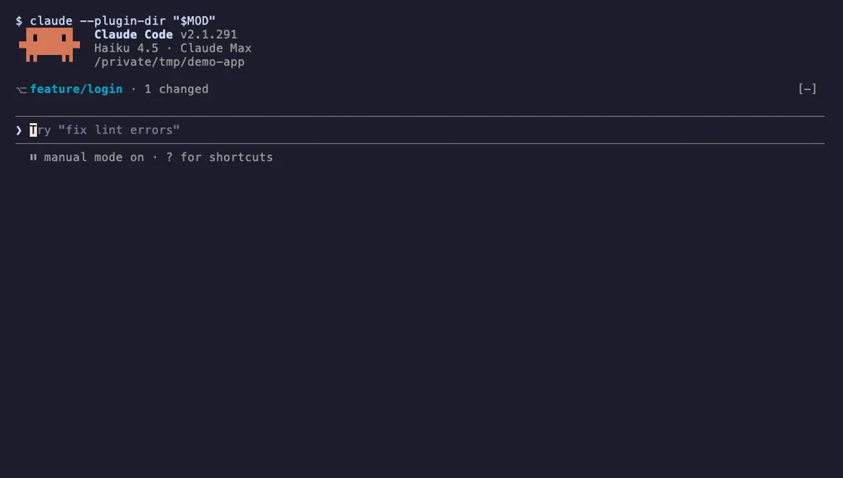 Git Branch Above Prompt running in Claude Code