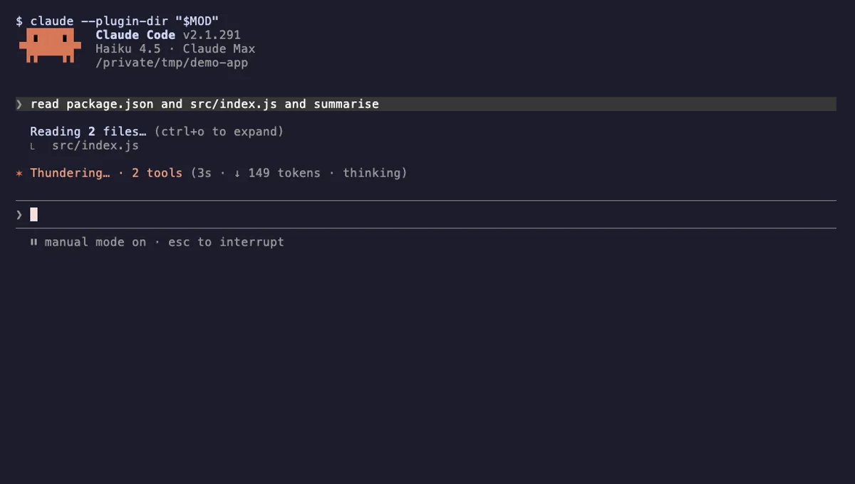 Tool Call Counter running in Claude Code